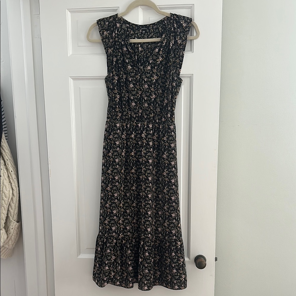 J.crew Mercantile Floral Black Dress